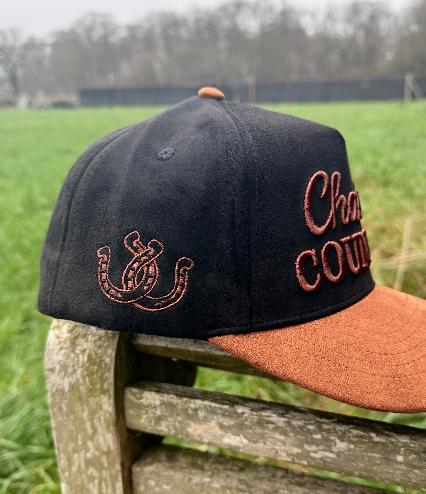 Black & Brown Suede Trucker cap