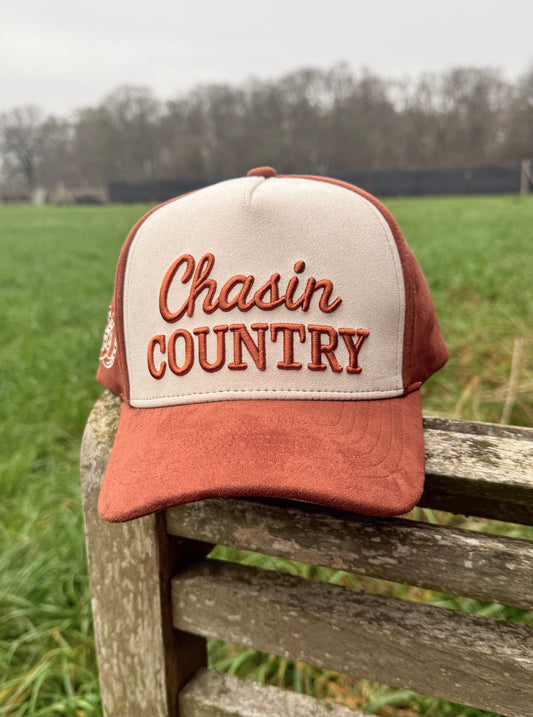 Brown & Beige Suede Cap