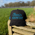 Black Suede Electric blue trucker cap