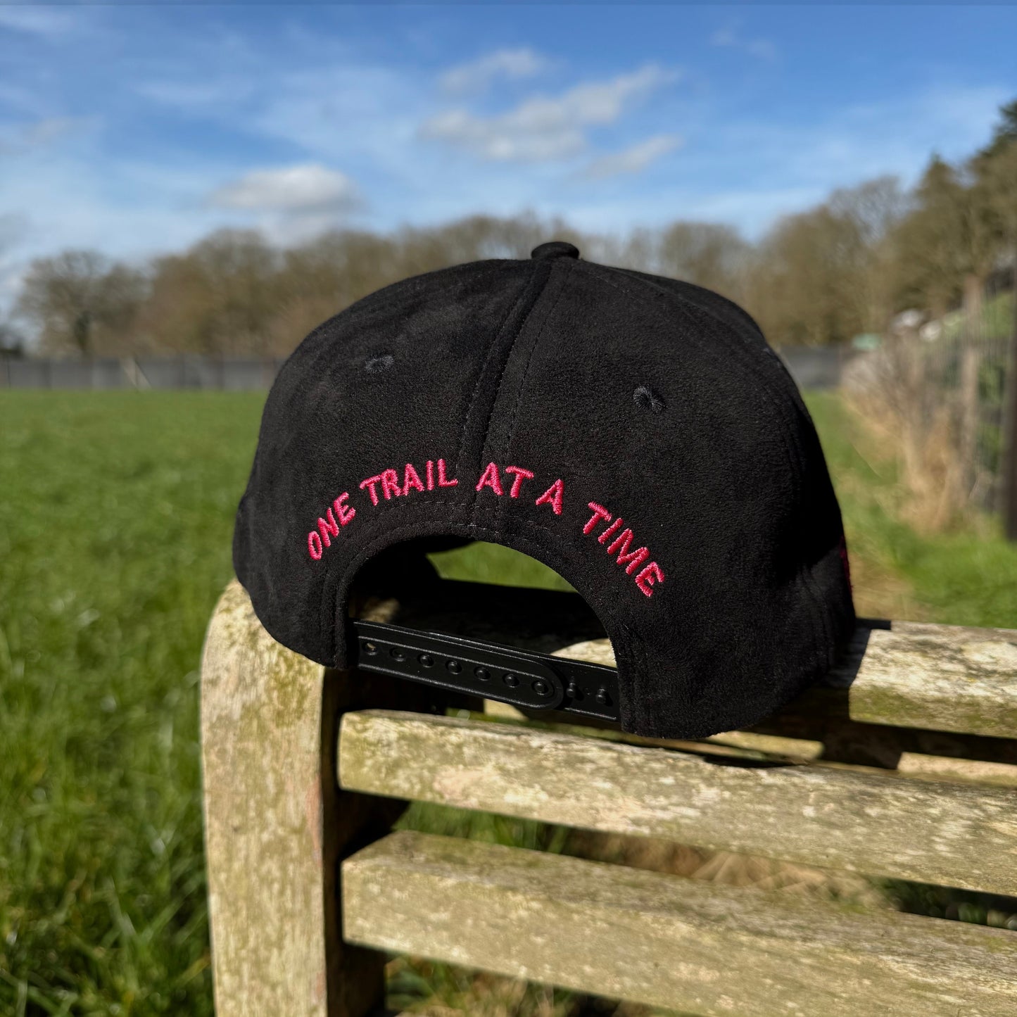 Black Suede with Rose Pink Trucker Cap