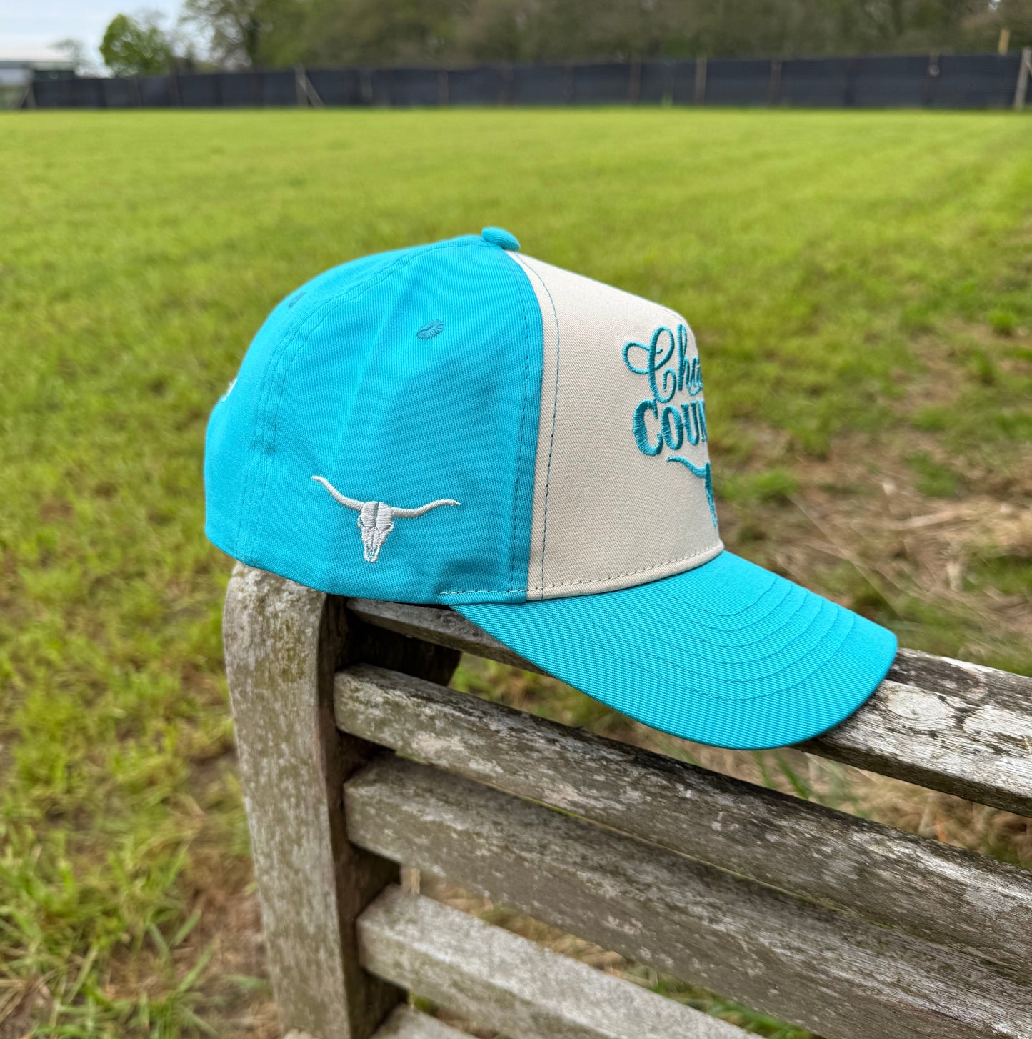 Turquoise & Beige Trucker Cap