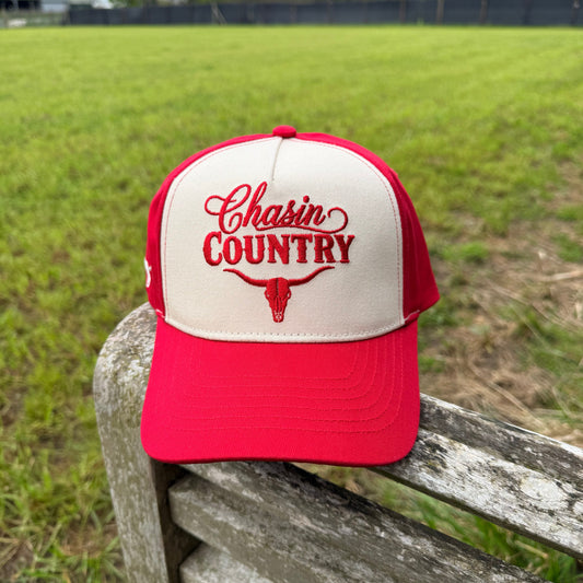Red & Beige Trucker Cap