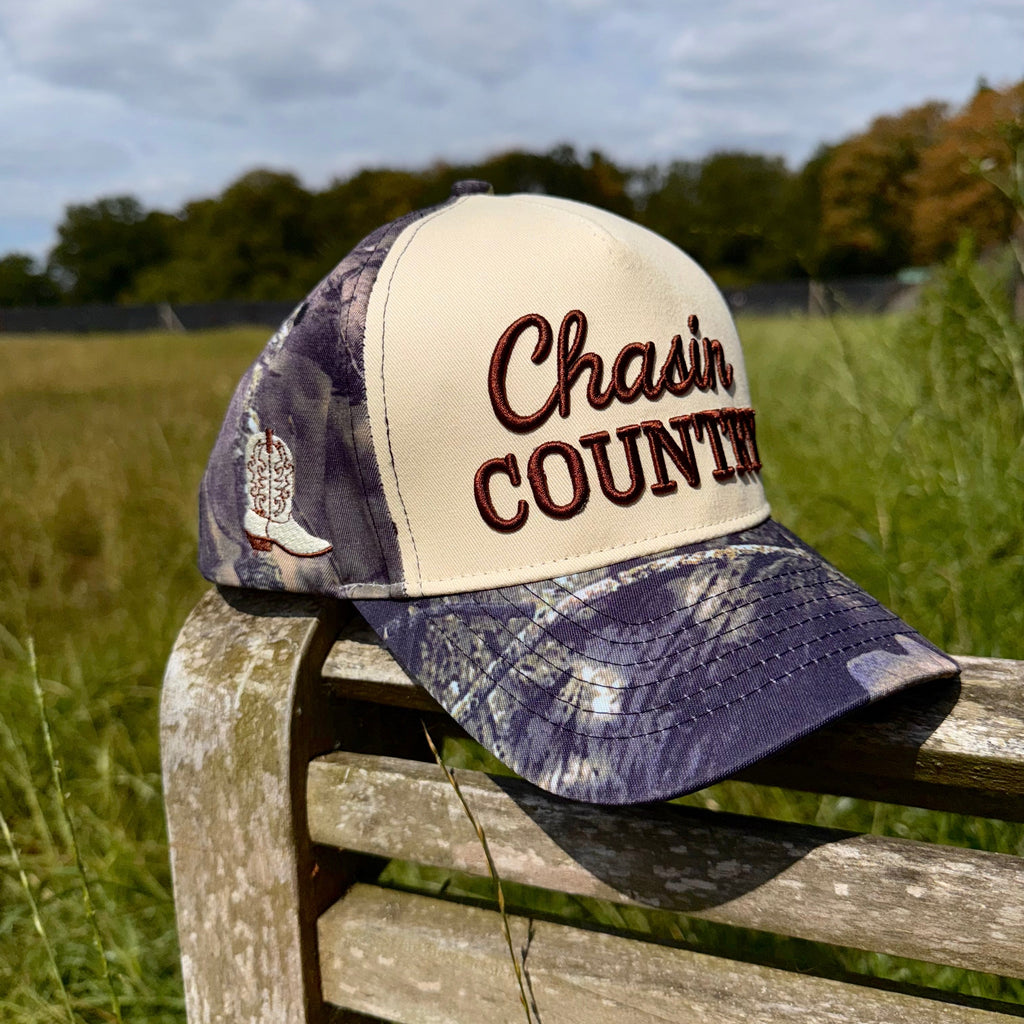 Beige & camo trucker cap