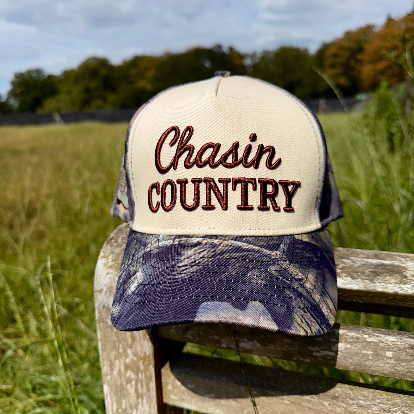 Beige & camo trucker cap