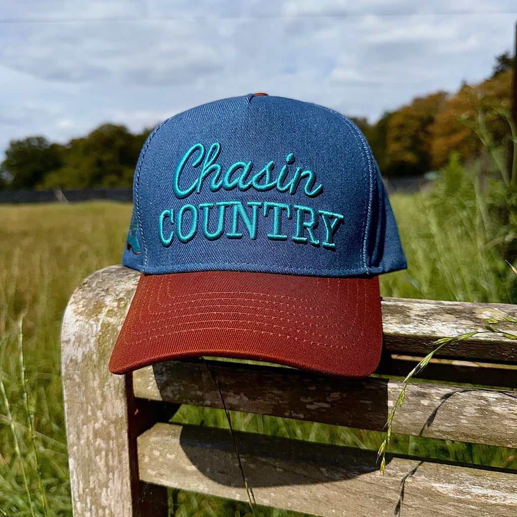 Denim trucker cap