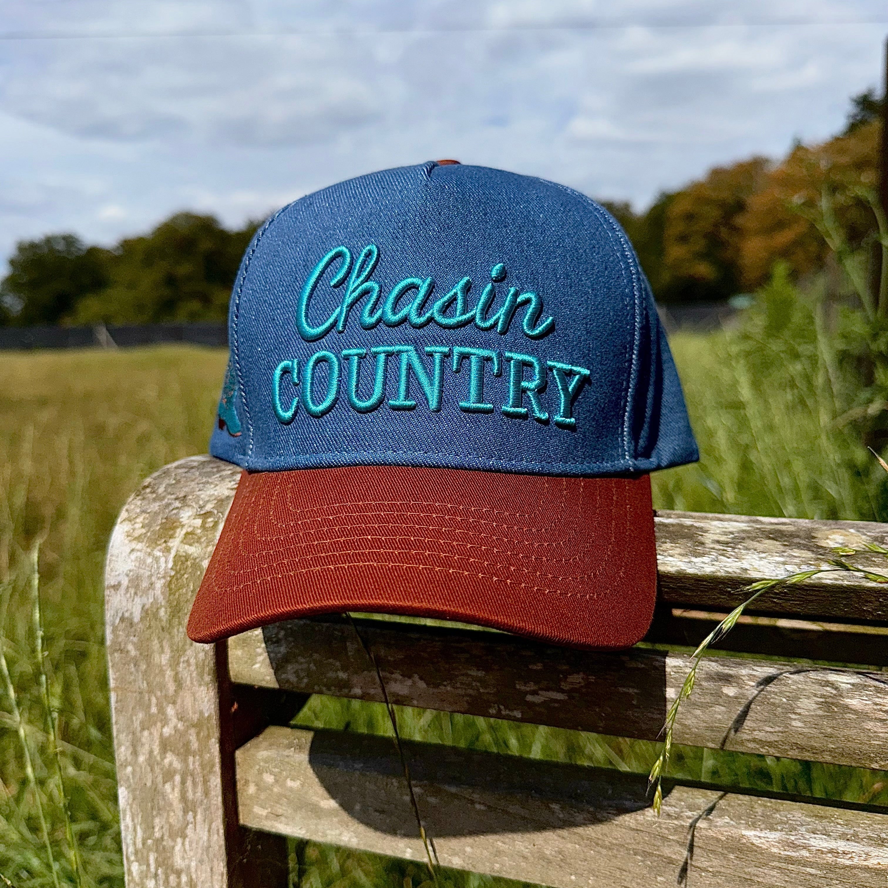 Denim trucker cap