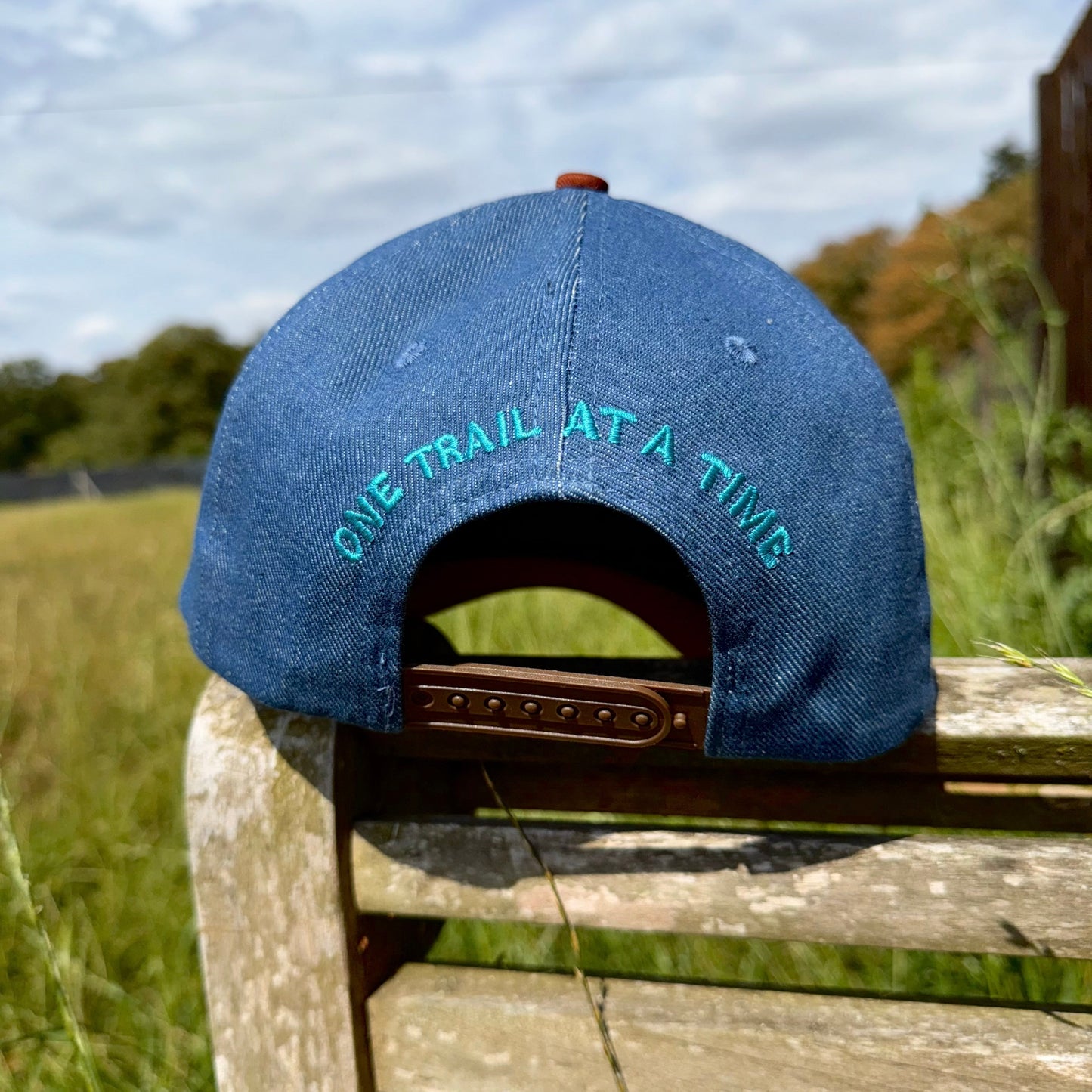 Denim trucker cap