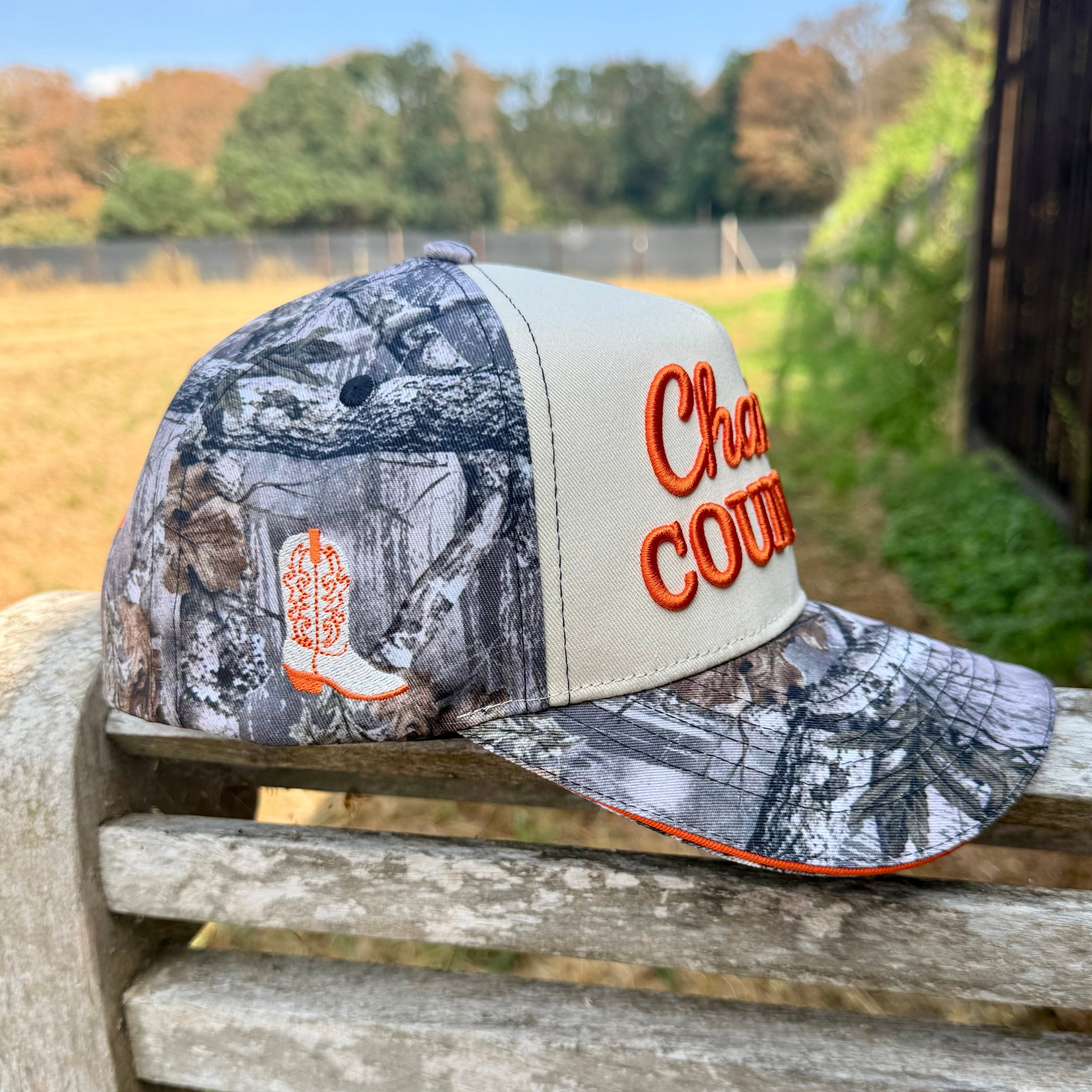 Beige & Camo orange Trucker Caps