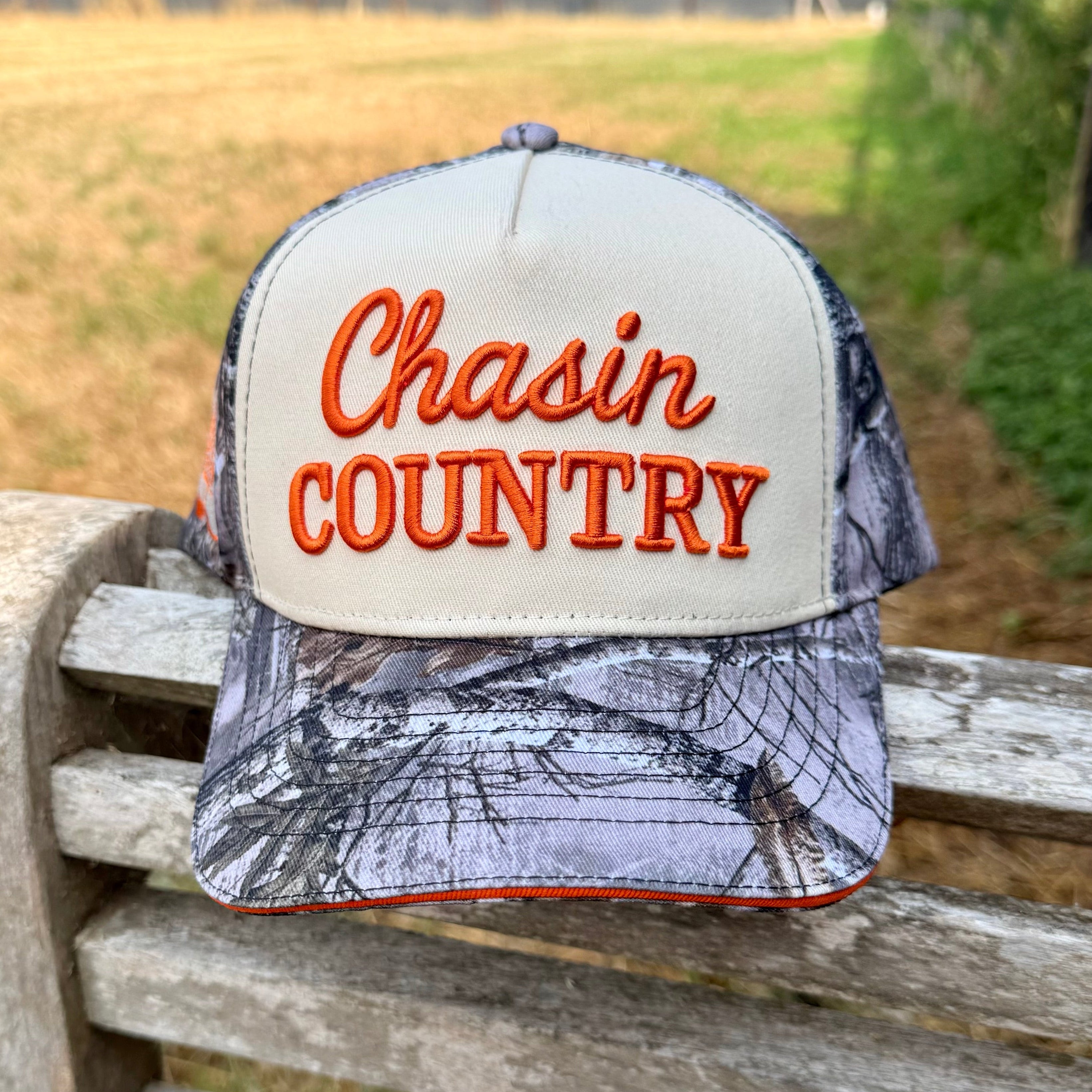 Beige & Camo orange Trucker Caps
